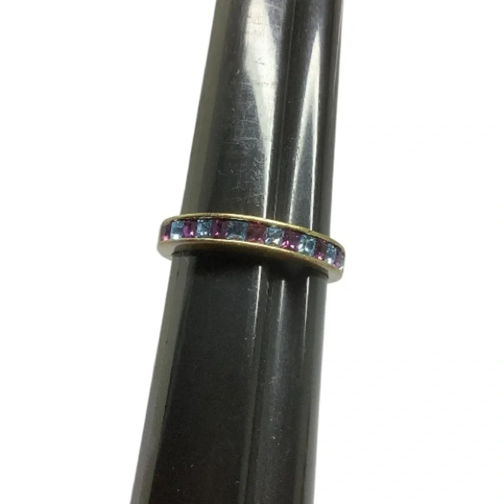 Gold tone Multicolor crystal ring size 9